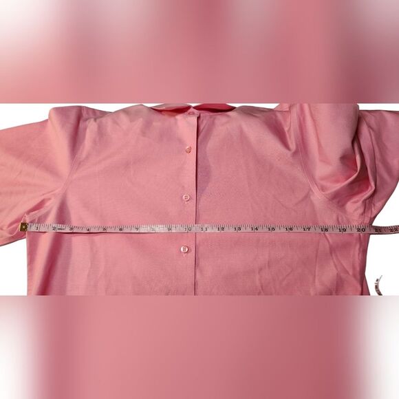 Foxcroft Top Shaped Fit Pinpoint Essential No Iron Shirt Wrinkle Free Pink 8 - Picture 8 of 9